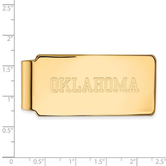 14k Gold Plated Silver U of Oklahoma Money Clip - Picture 2 of 3